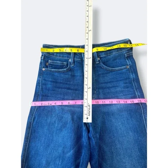 Judy Blue 5/27 High Waist Tummy Control JB88869 Straight Jeans Dark Crop Stretch - Picture 5 of 8